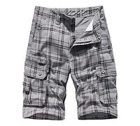 Kurze Hosen Herren Cargo Shorts Herrenhose Mit Mittlerer Taille Cargohose Solide Spleißtasche Kordelzug Einfarbig Lose Hose Kurz Seitentasche Baggy Bermuda Sporthose Männer Hose Grey 28