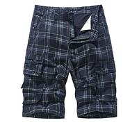 Kurze Hosen Herren Cargo Shorts Herrenhose Mit Mittlerer Taille Cargohose Solide Spleißtasche Kordelzug Einfarbig Lose Hose Kurz Seitentasche Baggy Bermuda Sporthose Männer Hose Blau 28