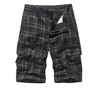 Kurze Hosen Herren Cargo Shorts Herrenhose Mit Mittlerer Taille Cargohose Solide Spleißtasche Kordelzug Einfarbig Lose Hose Kurz Seitentasche Baggy Bermuda Sporthose Männer Hose Schwarz 28