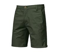 Kurze Hosen Herren Cargo Shorts Sommer Cotton Casual Fashion European Und American Straight Slim Cropped Pants Large Solid Color Sports Tooling Hose Sport Arbeitshosen Männer Kurz Arbeitshose Grün M