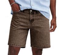 Kurze Hosen Herren Shorts Sommer 2026 Freizeit Trendy Vintage Denim Baggy Gerade Jeans Jorts Bermuda Jeanshose Sommerhose Freizeithose Hose Bequem Leger Modisch (Kaffee,M)