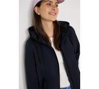 Kurzjacke CECIL, Damen, Gr. XXL (46), blau navy, Stoff, Obermaterial: 55% Polyester, 33% Baumwolle, 12% Nylon. Futter: 100% Polyester, unifarben, comfort fit normal, ohne Ausschnitt, Rippbündchen, Jac