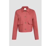 Kurze Jacke aus Baumwollsatin mit aufgesetzten Taschen 46 Rosa 2158703.4507.46
