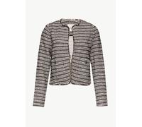 Kurze Jacke in Bouclé-Optik mit Fransenkante 48 creme|schwarz 2154856.99X2.48