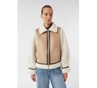 Kurze Jacke in Lammfelloptik braun L