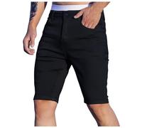 Kurze Jeans Herren, Herren-Shorts Jeans, Sommer Kurze Jeanshose Große Größen Bermuda Shorts Push Up High Waist Jeanshosen Mit Taschen Retroshorts Dünne Leichte Jeansshorts Flex Schlupfjeans