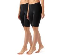 Merry Style Damen Kurze Leggings aus Viskose 2 Pack MS10-145 (Schwarz/Schwarz (2Pack), XS)