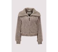 Outdoorjacke MARC O'POLO "aus weichem Curly-Plüsch", Damen, Gr. 42, stone taupe melange, Obermaterial: 100% Polyester. Futter: 100% Polyester, unifarben, regular fit, Rippbündchen, Jacken Outdoorjacke