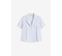 Kurze Popeline - Kurzarmbluse aus Baumwolle 46