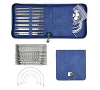 Kurze, quadratische Stricknadel, 3,5-8,0 mm, austauschbares Rundstricknadel-Set mit Etui und Zubehör zum Stricken