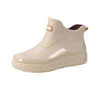 Kurze Regenstiefel, Slipper aus Gummi, wasserdichte, leichte Outdoor-Schuhe für alle Jahreszeiten (1-Beige, 44)