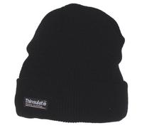 Kurze Rollmütze gestrickt Thinsulate gefüttert Strickmütze Wintermütze Mütze (Schwarz)