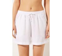 Kurze Shorts Aus Leinen Und Viskose Weiß L