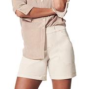Kurze Shorts für Damen mit Taschen, Bermuda Shorts Damen Stretch Chino Hosen Kurze Retroshorts Lässige Leichte Elastische Shorts Einfarbige Workout Shorts Party Strand Urlaub Short