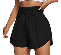 Kurze Sporthose Damen Locker Übergröße Lässige Jogginghose Casual Kurze Hose Shorts Elegant Stoff Einfarbig Locker Laufhose Hotpants Athletic Leicht Sommer Strandhose High Waist Freizeithosen