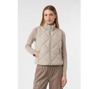 Kurze Steppweste mit Ripp-Stehkragen braun 32