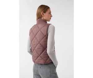Kurze Steppweste mit Ripp-Stehkragen pink 34
