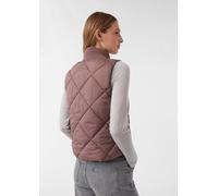 Kurze Steppweste mit Ripp-Stehkragen pink 42