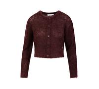 Kurze Strickjacke aus Alpaka Braun S