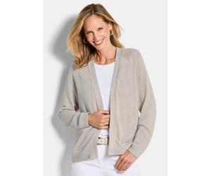 Kurze Strickjacke aus Bändchengarn braun 38
