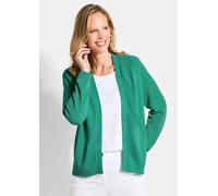 Kurze Strickjacke aus Bändchengarn grün 48