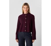 Kurze Strickjacke mit Rippdetails rot 32