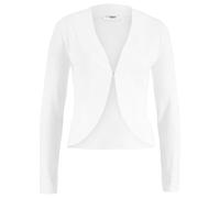 Bolero BONPRIX "Kurze Strickjacke mit Viskose", Damen, Gr. 40/42 (M), weiß, Feinstrick, Obermaterial: 80% Viskose, 20% Polyamid, festlich, loose fit taillenbedeckt, V-Ausschnitt, Flachstrickbündchen,