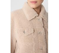 Kurze Teddy-Jacke mit Hemdkragen beige 40