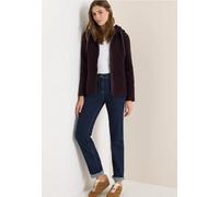 Fellimitatjacke CECIL, Damen, Gr. XXL (46), schwarz plum, Stoff, Obermaterial: 100% Polyester; Futter: 100% Polyester, unifarben, normal normal, ohne Ausschnitt, abgesteppt, Jacken, mit Kapuze mit Tun