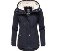 Kurzer Baumwoll-Wintermantel mit Kapuze "Bikoo" Blau 4XL