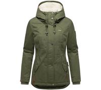 Kurzer Baumwoll-Wintermantel mit Kapuze "Bikoo" Olive Leaf XXL
