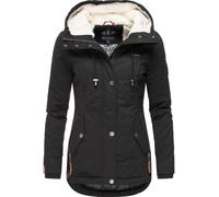 Kurzer Baumwoll-Wintermantel mit Kapuze "Bikoo" Schwarz 4XL