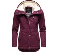 Winterjacke MARIKOO "Bikoo", Damen, Gr. XS (34), rot (weinrot), Oberstoff: 100% Baumwolle; Futter: 100% Polyester; Wattierung: 100% Polyester; Ärmelfutter: 100% Polyester, figurumspielend hüftbedecken