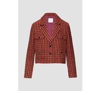 Kurzer Bouclé-Blazer mit Hahnentrittmuster 48 braun 2153469.83X0.48