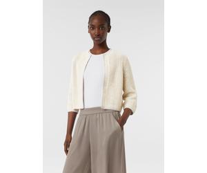 Kurzer Cardigan mit Rippstruktur beige 48