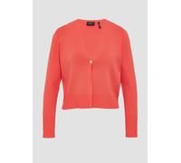Kurzer Feinstrick-Cardigan aus Viskosemix mit Knopf 44 rot 2165570.3221.44