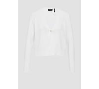 Kurzer Feinstrick-Cardigan aus Viskosemix mit Knopf 46 creme 2165570.0200.46