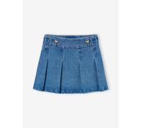 Kurzer Jeansrock mit Falten Mädchen dunkelblau Gr. 158 von Vertbaudet
