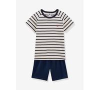 Kurzer Jungen Schlafanzug Bio-Baumwolle PETIT BATEAU blau Gr. 98/104