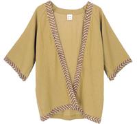 Kurzer Kimono, Boho Cardigan, offener Baumwoll Kimono, leicht, curry