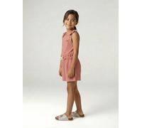 Kurzer Mädchen Jumpsuit aus Materialmix altrosa Gr. 128 von vertbaudet