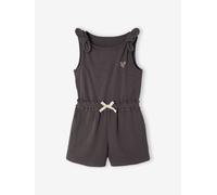 Kurzer Mädchen Jumpsuit aus Materialmix schiefergrau Gr. 110 von vertbaudet