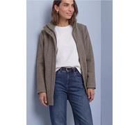 Kurzmantel STREET ONE, Damen, Gr. 36, beige (muddy mocha melange), Stoff, Oberstoff: 69% Polyester, 31% Wolle. Futter: 100% Polyester, unifarben, regular fit normal, ohne Ausschnitt, Bündchen, Mäntel