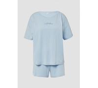 Kurzer Pyjama aus Baumwollmix mit Frontprint 32/34 blau 6010606.12.32_34