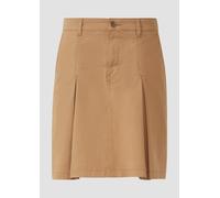 Kurzer Rock mit Faltendetails aus Baumwollstretch 48 braun 2169139.8486.48