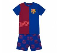 Kurzer Schlafanzug FC Barcelona für Kinder und Jugendliche, 2-teiliges Set, 100% Baumwolle, Single-Jersey, offizielles Lizenzprodukt von Barcelona, für Sommer und Schlaf, blau, 3 Jahre
