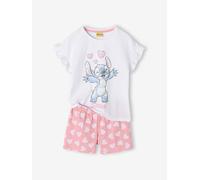 Kurzer Schlafanzug mit Volantärmeln & Herzen Kinder Disney LILO & STITCH bonbon rosa Gr. 116