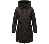 Navahoo Damen Wintermantel kurzer Steppmantel mit Kapuze Zuckertatze XIV Black Gr. S
