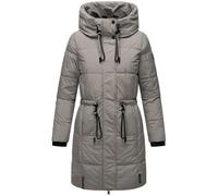 Navahoo Damen Wintermantel kurzer Steppmantel mit Kapuze Zuckertatze XIV Grey Gr. XL