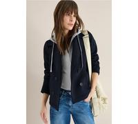 Cabanjacke CECIL, Damen, Gr. M (40), blau navy, Stoff, Obermaterial 1: 93% Polyester, 7% Elasthan; Obermaterial 2: 82% Baumwolle, 18% Polyester, unifarben, comfort fit normal, ohne Ausschnitt, Bündche